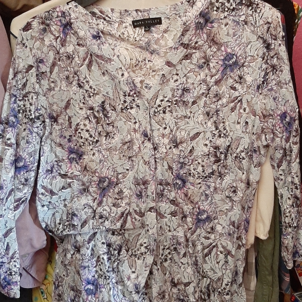 Floral Lace button up